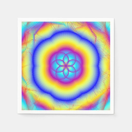 Rainbow Mandala  Cocktail Napkins Standard Cocktail Napkin