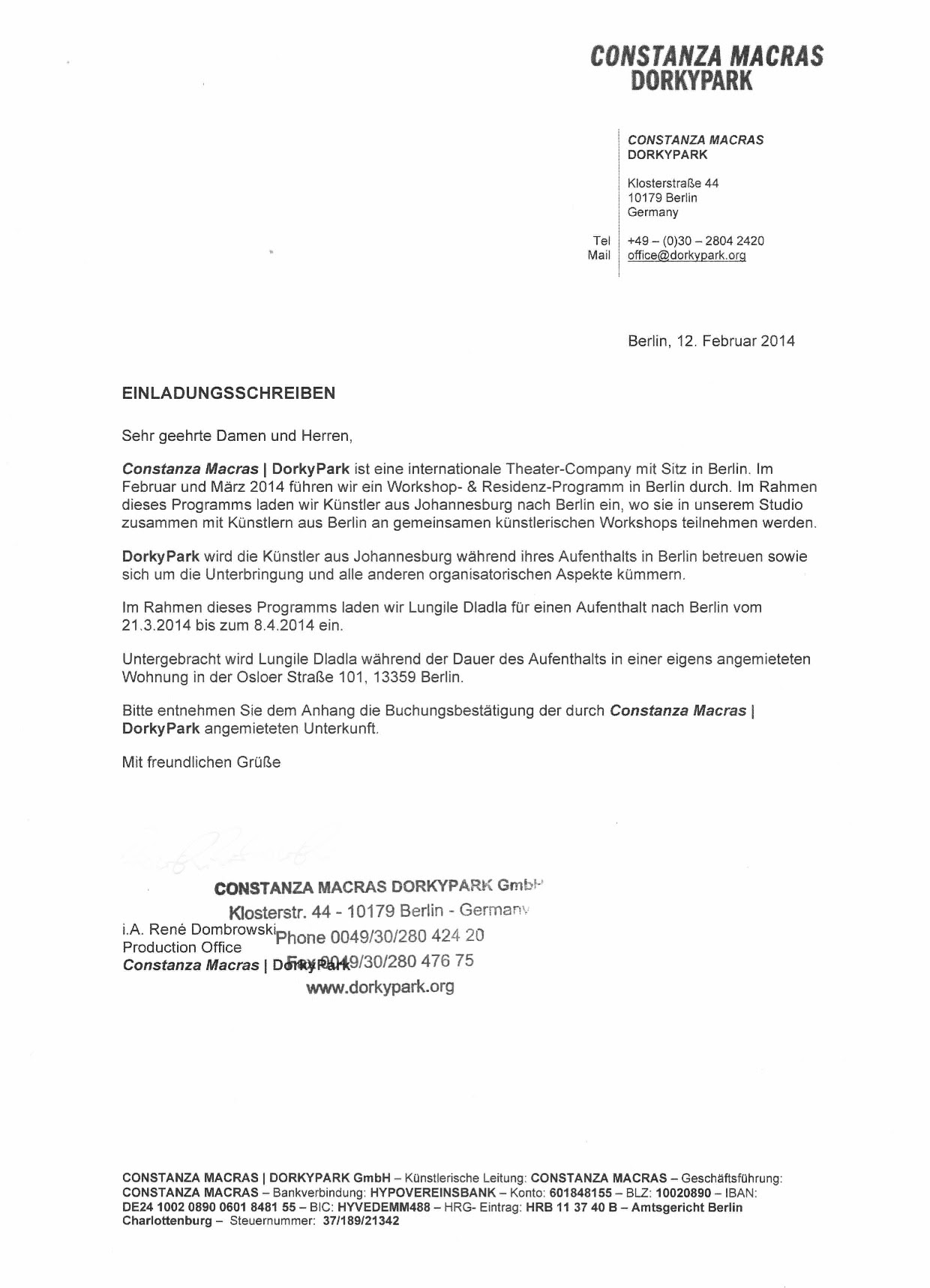 Sample Personal Covering Letter For German Visa Family ...