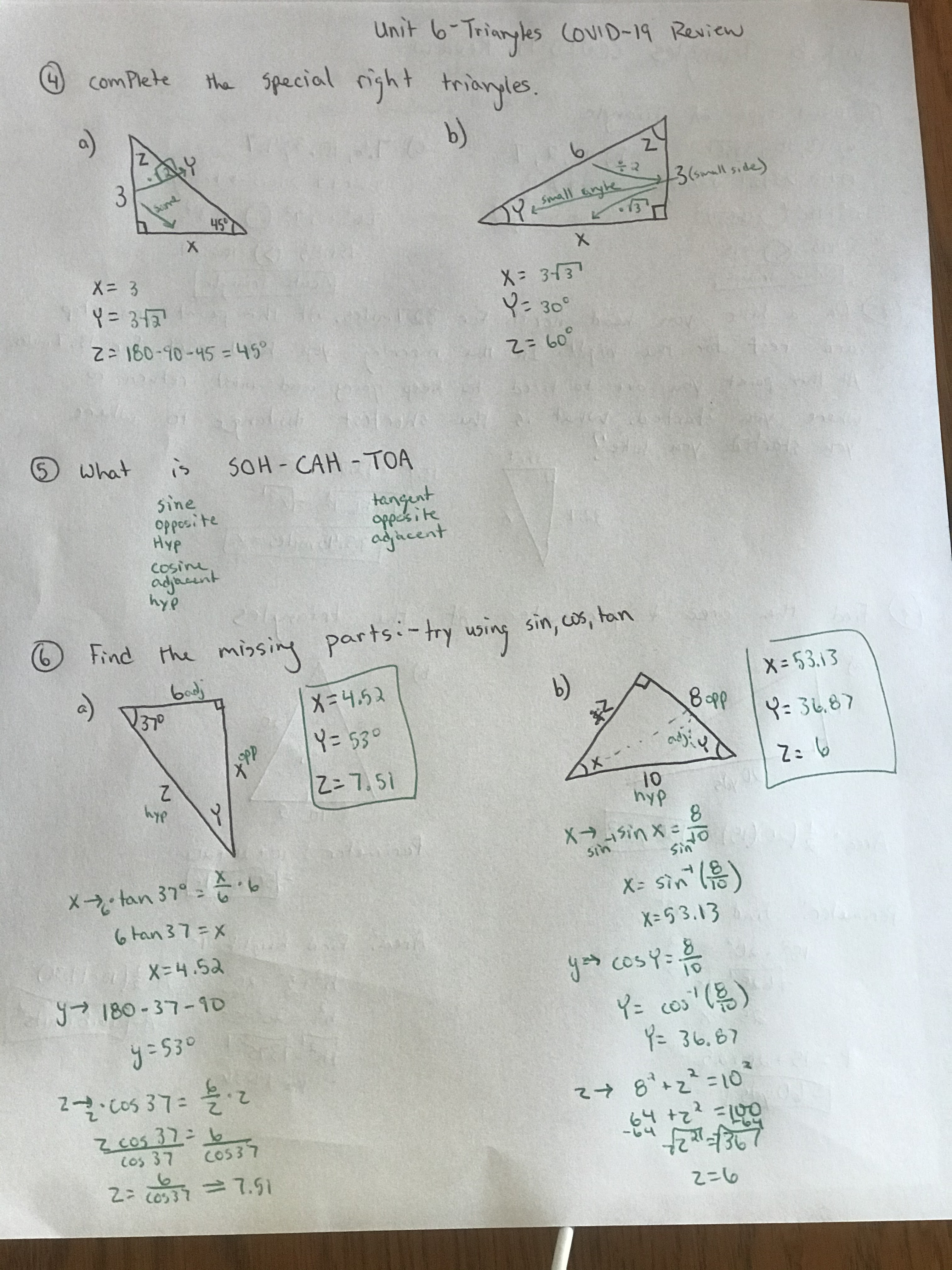 Math unit 6 homework answers ; Geometry Thsgeometry