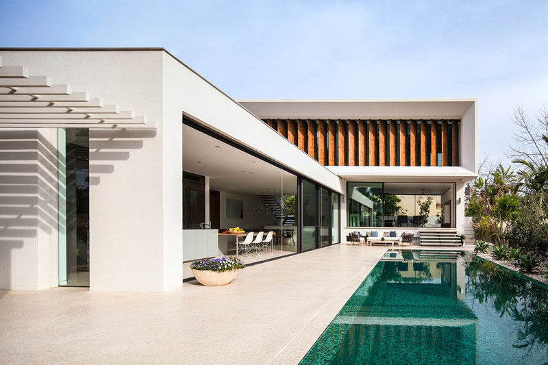 Home plans with courtyard pool (see description). A Modern Mediterranean Villa By Paz Gersh Architects