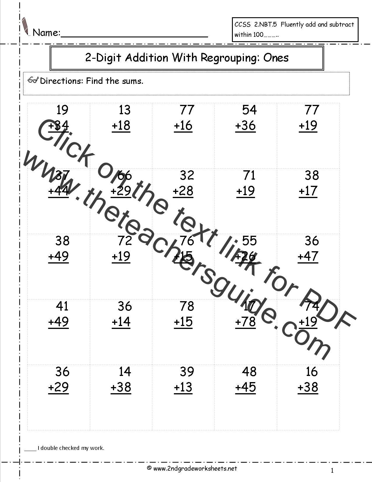 4 4 + 1 5 + 3 4 c. Two Digit Addition Worksheets