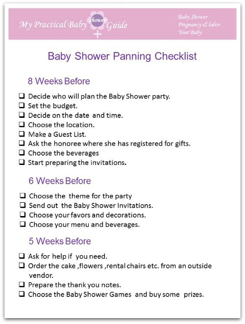 The list can also serve as an organizing tool to help you keep track of what you still need to get once you see what you've received at your baby shower. How To Plan A Baby Shower My Practical Baby Shower Guide