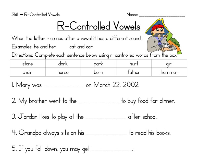 95 phonics r controlled vowels worksheets free download