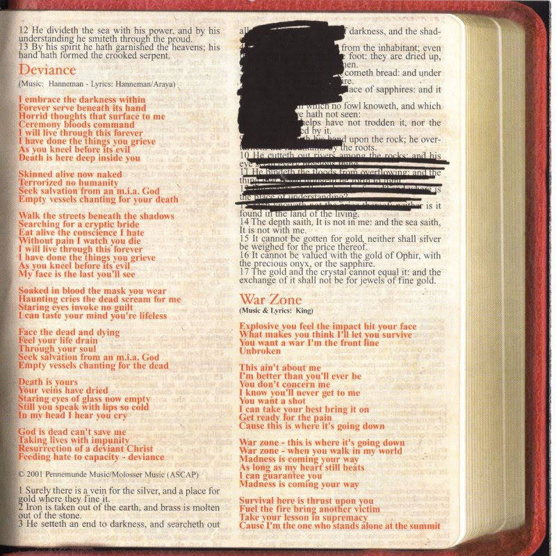 I feel that the author feigning him here missed a very real trick; Cd Album Slayer God Hates Us All American Recordings Europe
