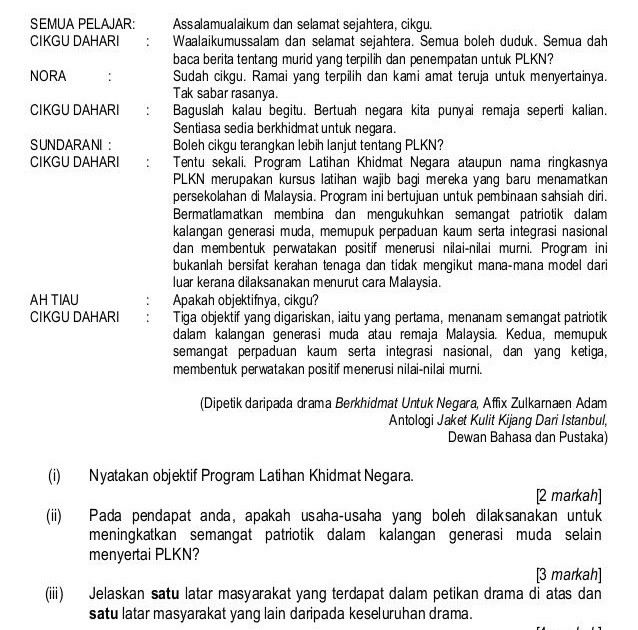 Soalan Kbat Drama Bukan Gila - Tersoal q