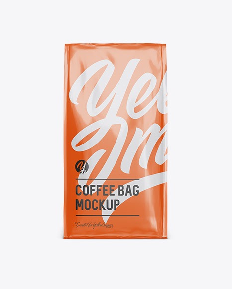 Download Glossy Paper Coffee Bag Mockup - Front View Packaging ...