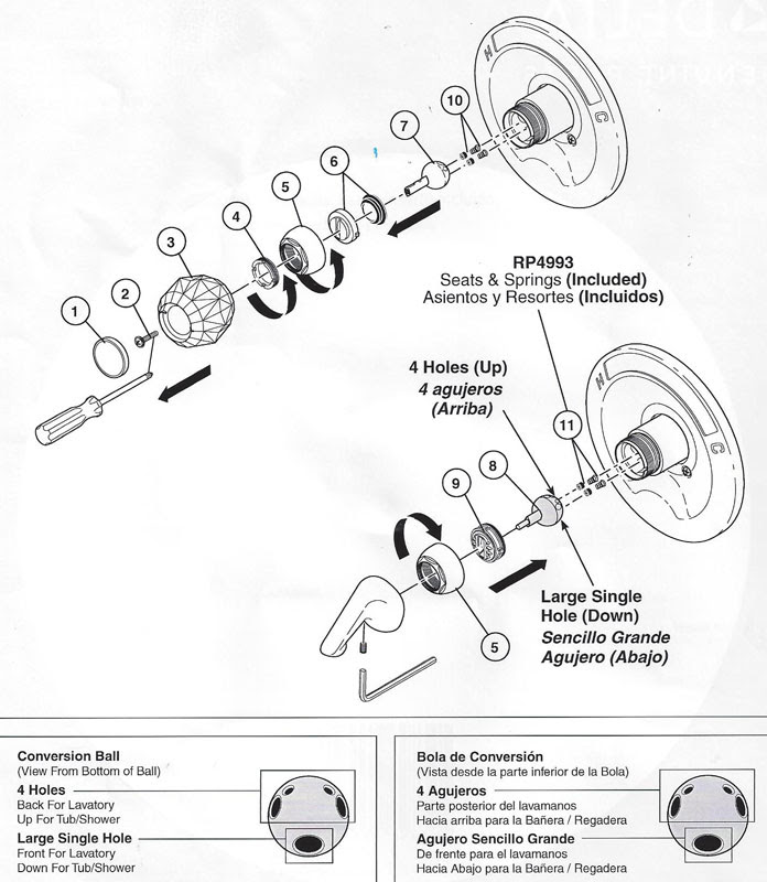 Danco for delta® rp4993 faucet repair kit seats springs tub shower single handle. How To Showers Diy Advocate Master Plumbing