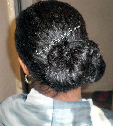 How to style a low bun: Natural Hair Low Bun Quick Protective Style