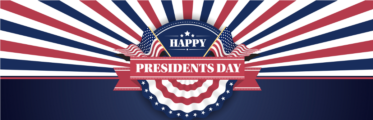 Decorative Presidents Day banner.