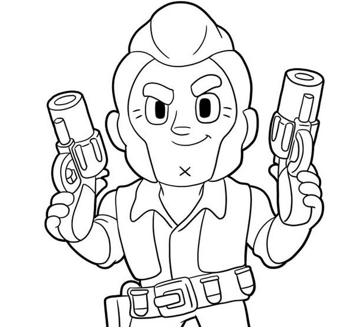 Brawl Stars Coloring Pages Colt Coloring And Drawing - cómo pintar a shelly de brawl stars