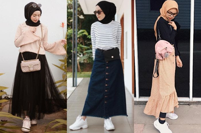 Style Hijab Pake Rok Jeans Gallery Islami Terbaru