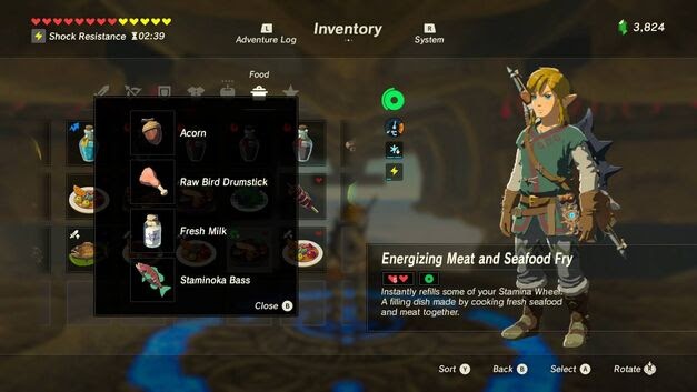 Legend Of Zelda Breath The Wild Recipe For Salmon Meuniere ...