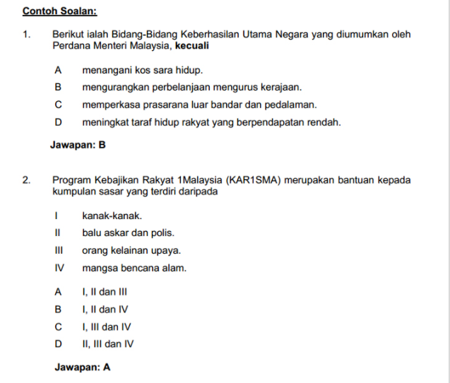 Contoh Soalan Pengetahuan Am Latihan Separa Perubatan 