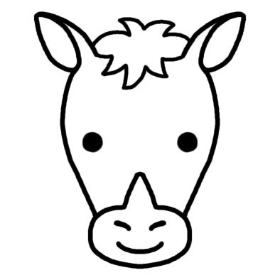 驚くばかり馬 イラスト 顔 最高の動物画像