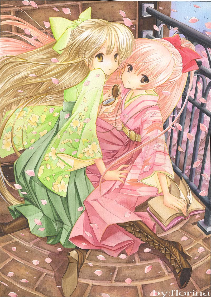 0以上 着物 桜 女の子 イラスト Freepixblog