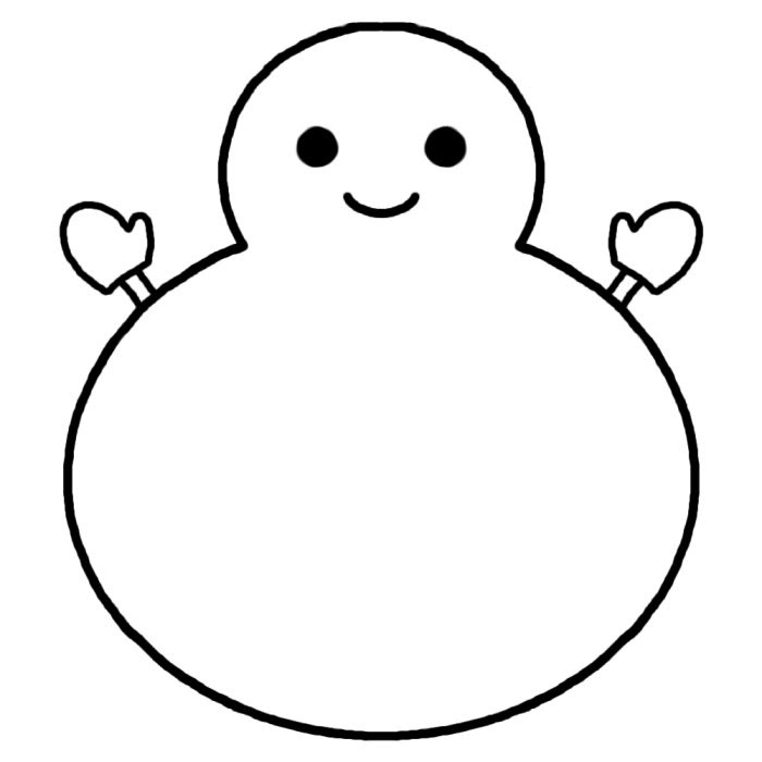 無料ダウンロード 雪だるま イラスト 白黒 Kawekiruntelu