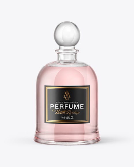 Download Glass Perfume Bottle PSD Mockup | Horizontal Mockup PSD Free Download