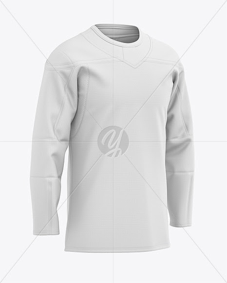 Download Download Men's Hockey Jersey Mockup - Front Half-Side View PSD