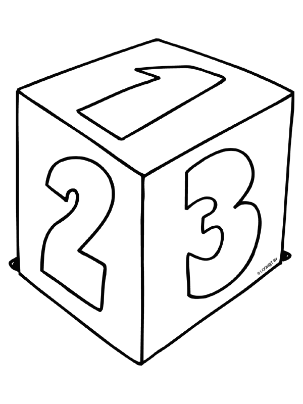 Wil je leren tellen van 1 naar 20? Kleurplaat Kubus Met Cijfers 1 2 3 Kleurplaten Nl