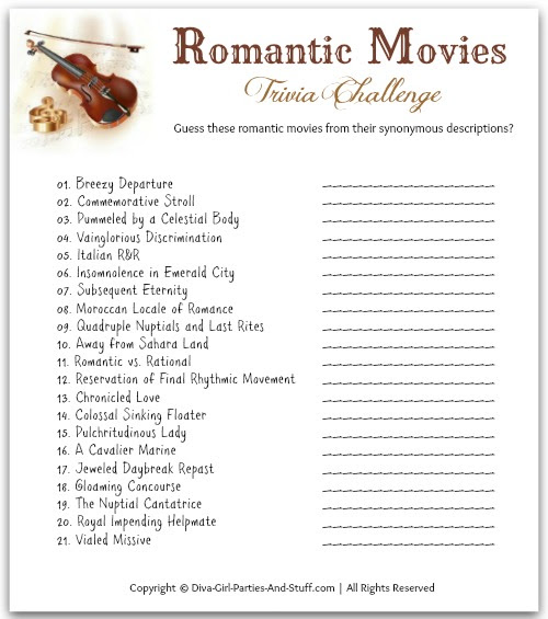 Movie Love Quotes Romantic Movie Quotes Quiz And Answer