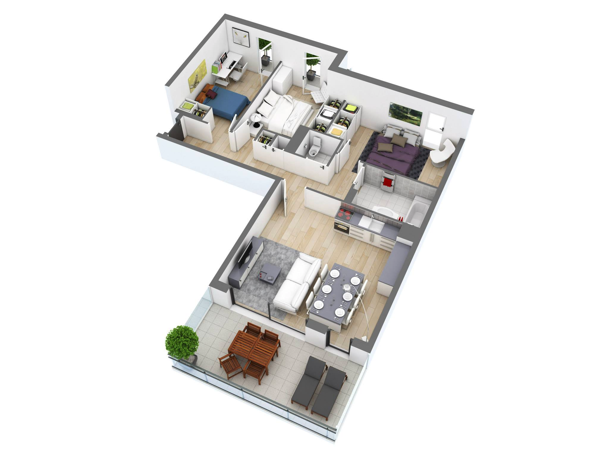 An open concept floor plan typically turns the main floor living area into one unified space. 25 More 3 Bedroom 3d Floor Plans