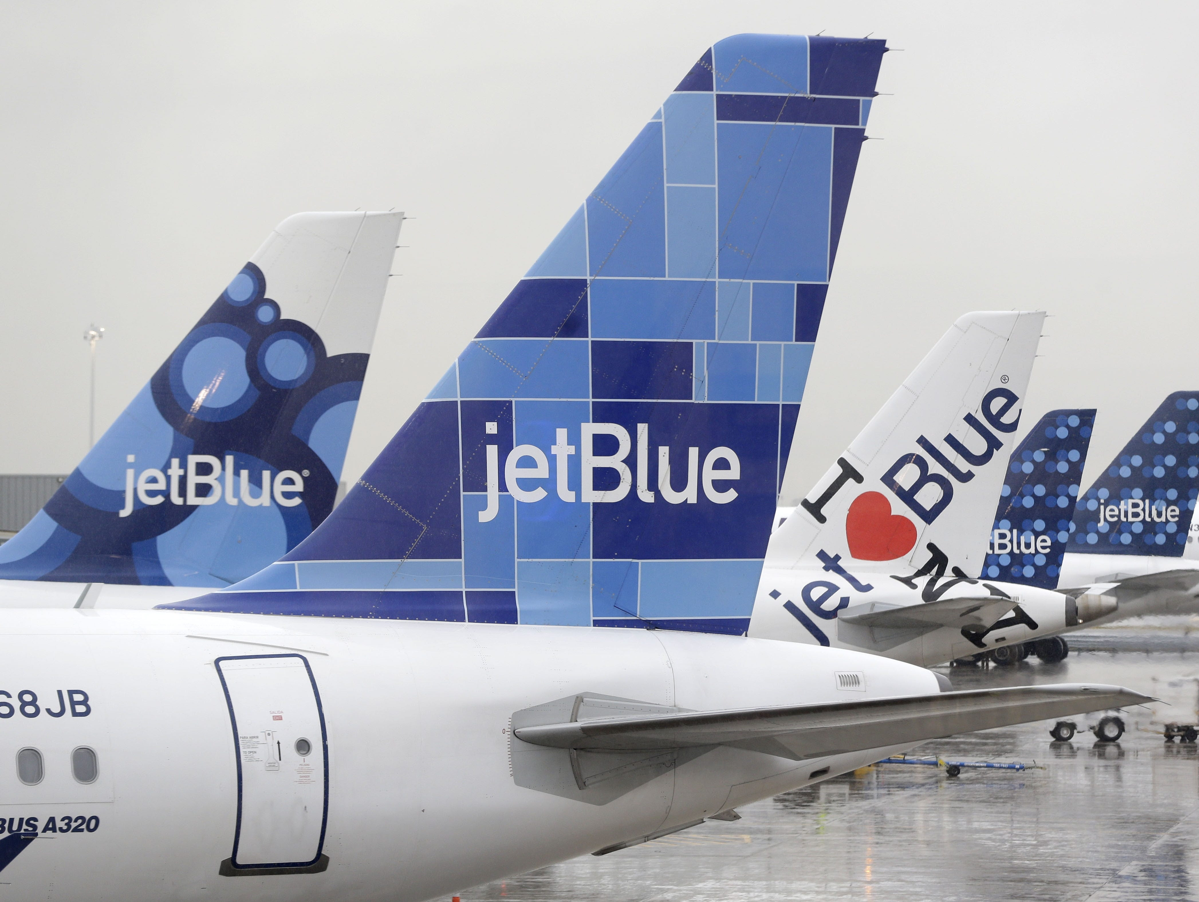 JetBlue planes at New York's JFK airport  on Nov. 27, 2013.