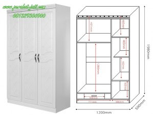 23 Inspirasi Ukuran  Lemari  Baju  3 Pintu