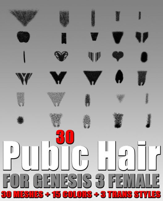 The pubic hair layers can also be mixed and combined for new interesting looks. 30 Pubic Hair For G3 Female S Hair For Poser And Daz Studio