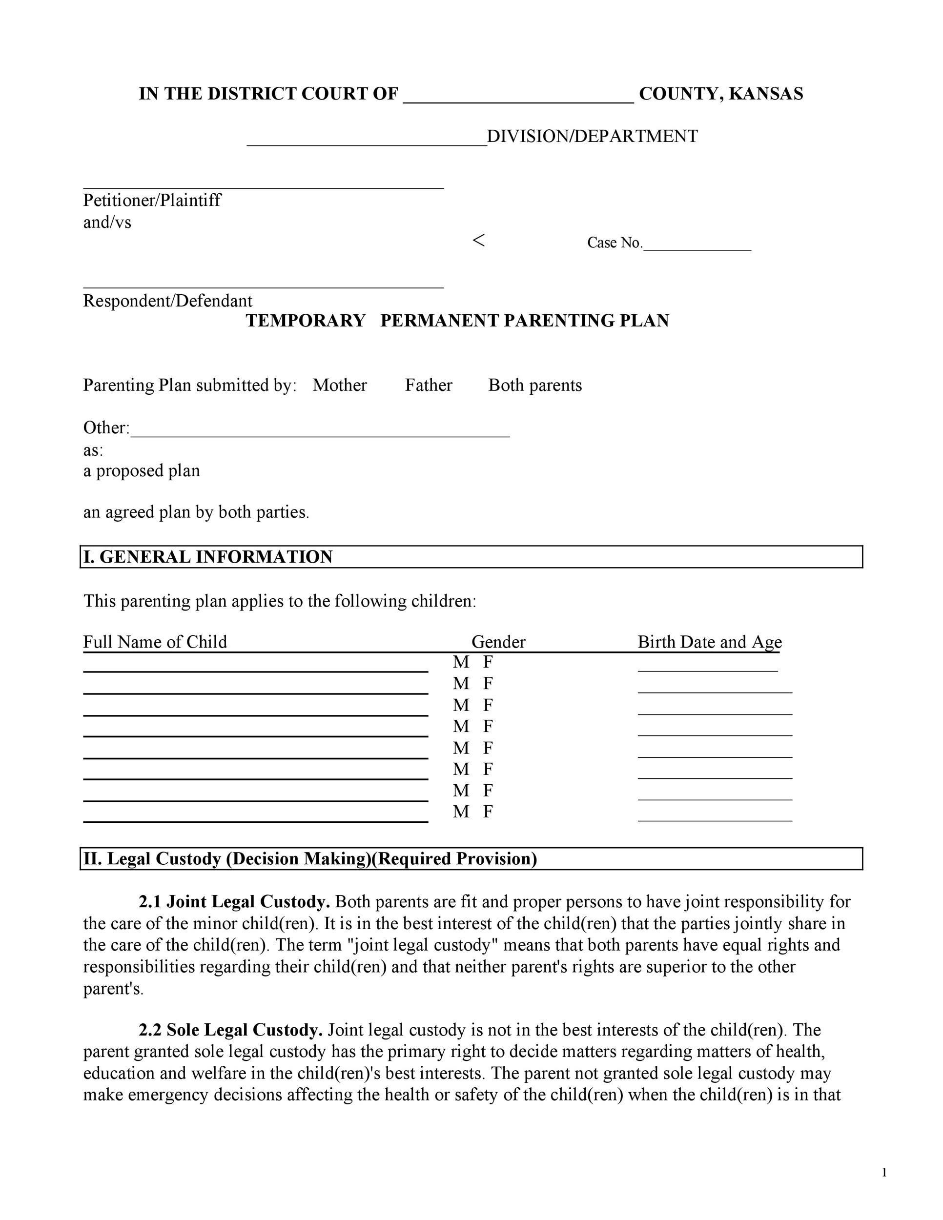 Notarized Joint Custody Agreement Template | HQ Printable Documents
