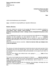 Letter Of Application: Modele De Lettre Pour Travail Mal Fait