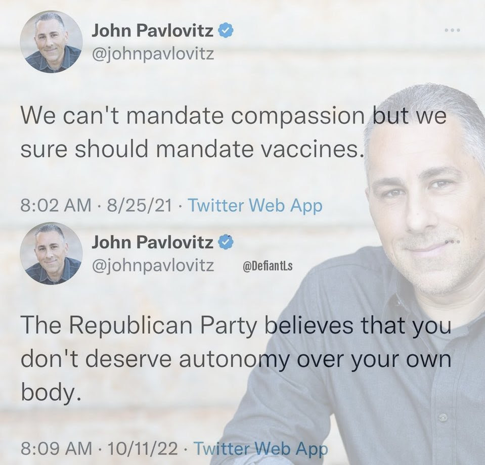 Hypcrite John Pavlovitz says wwe should mandate vaccines then demands control over your own body.