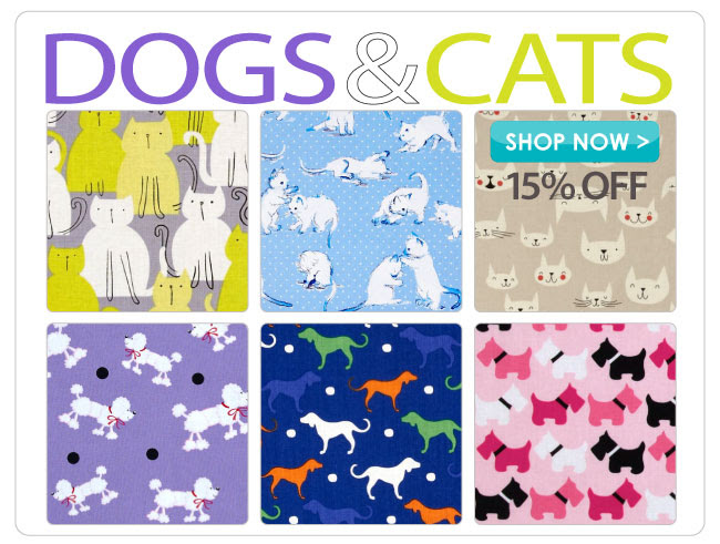 15% off all Dog and Cat Cotton Prints