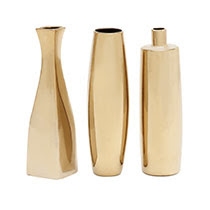Gold ceramic vases