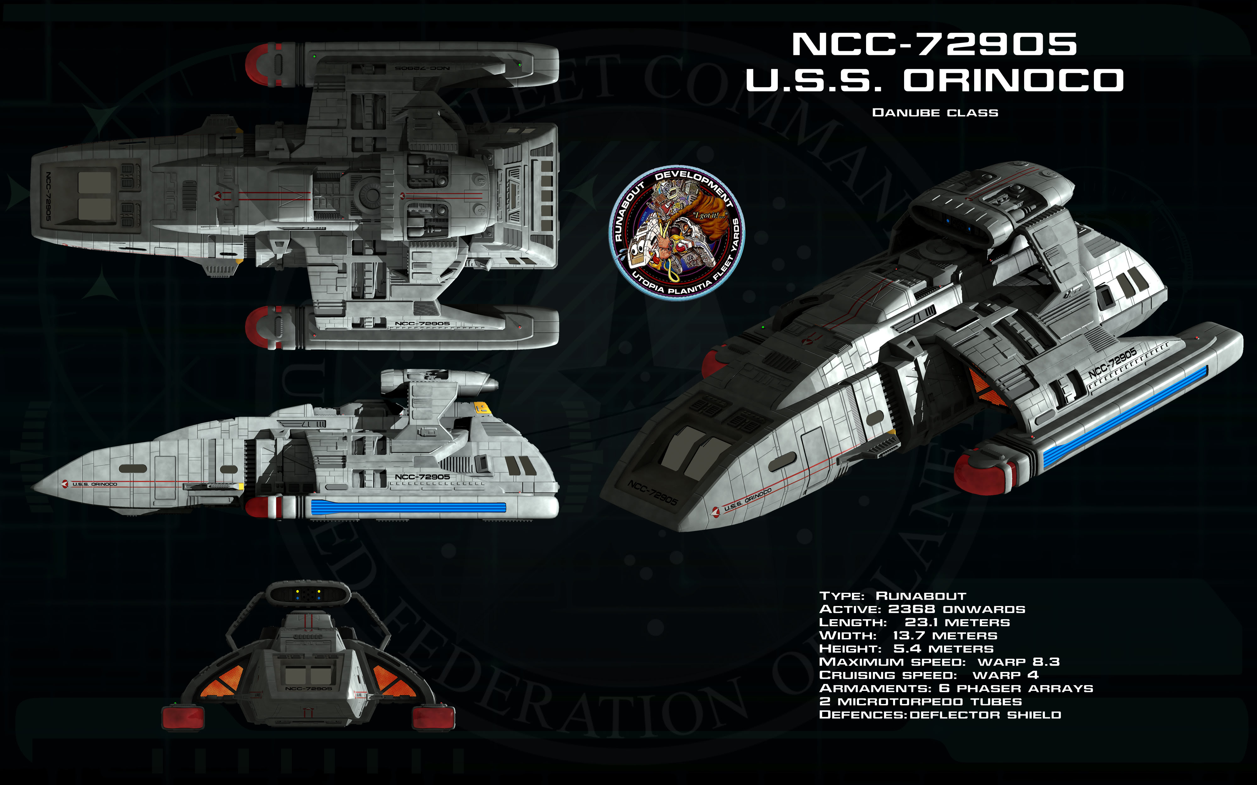 Related to danube runabout blueprints. Danube Class Runabout Blueprint Star Trek Blueprints Jackill S Starfleet Runabout Deep Space Nine Built To 1 1 Scale Flugeln