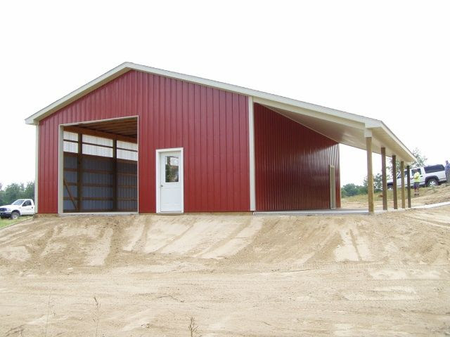 dominic shed: pole barns with lean to