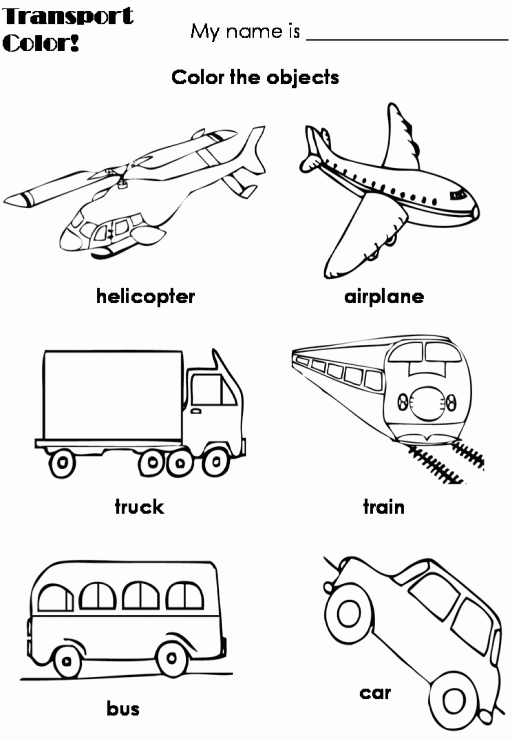 Transportation Vehicles Coloring Pages Coloring And Drawing