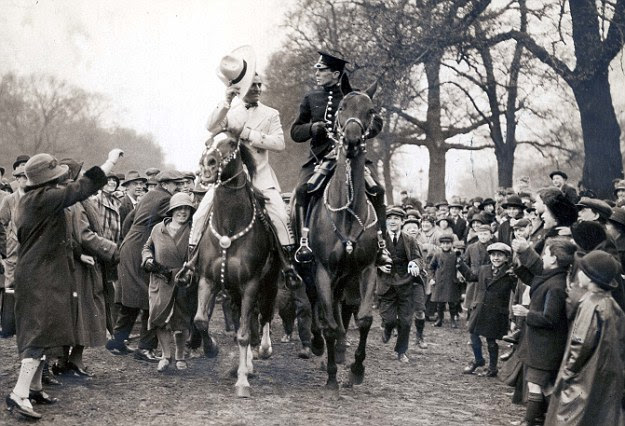 Screen cowboy: Tom Mix riding his horse in 1925 after he had become Hollywood's first western megastar