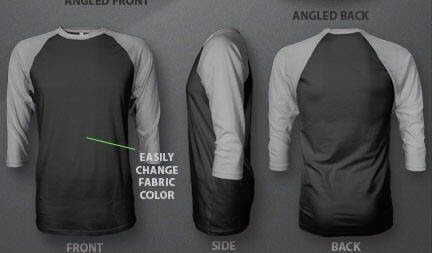 Download Template Kaos Raglan Lengan Panjang - Desain Kaos Menarik