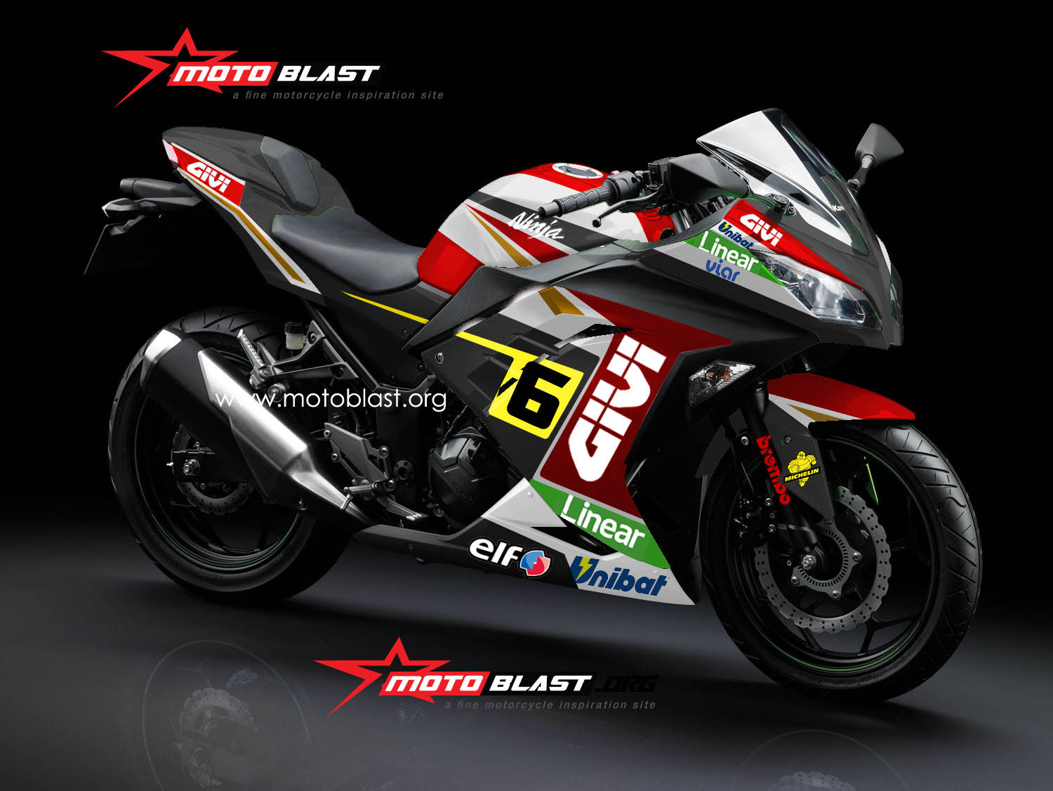 Modif Striping Kawasaki Ninja 250R FI Red Ala Motogp Stevan Bradl