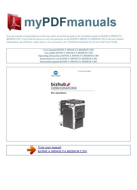 Bizhub C203 Install - Lyle Epstein S Systems Engineer Blog ...