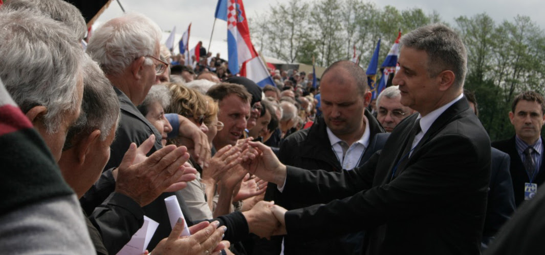 Right: Tomislav Karamarko, Leader of the Opposition/HDZ At Bleiburg field 16 May 2015 Photo: hdz.hr