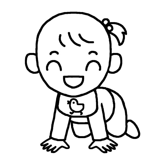 無料イラスト画像 無料印刷可能赤ちゃん イラスト 白黒