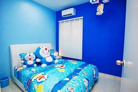 Cat Kamar Warna Biru Putih Doraemon Ide Warna Rumah