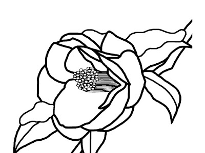 完了しました 和風 椿 イラスト 白黒 Josspicturelb5dt