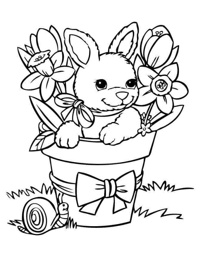 Spring coloring pages simple