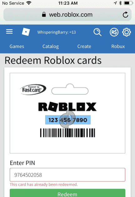 A Roblox Card Pin - enter pin code roblox card