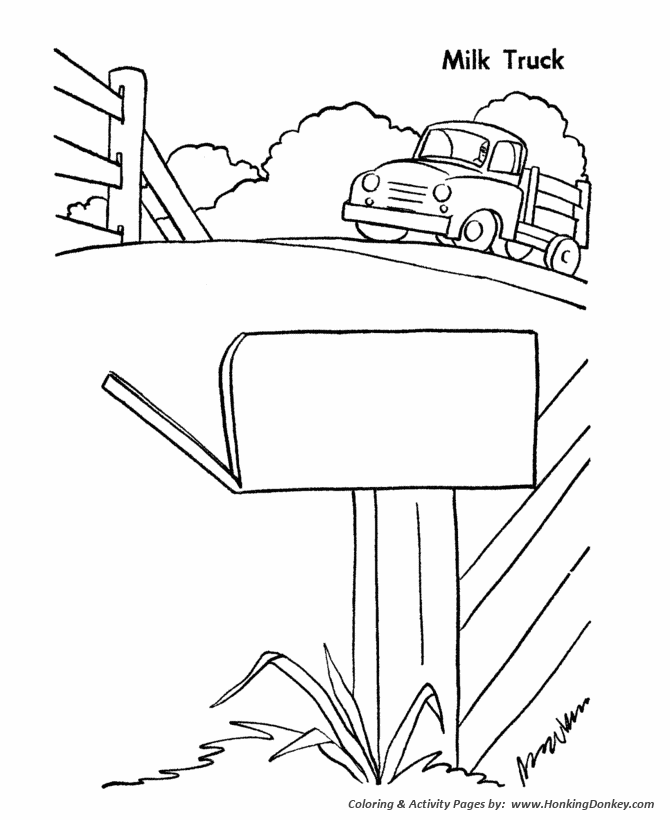 Farm Equipment Coloring Pages Printable Farm Milk Truck Coloring Page And Kids Activity Sheet Honkingdonkey Related to the coloring pages, you are able to use the realistic farm coloring pages to introduce a farm to your children.