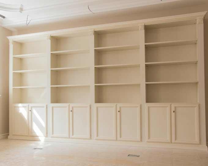 librerie in legno laccato bianco