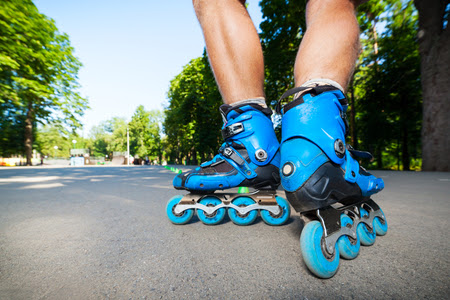 I had no idea about rollerblading, or ice skating, or roller skating. Close Up Of Inline Roller Skater Ready To Start Stock Images Page Everypixel