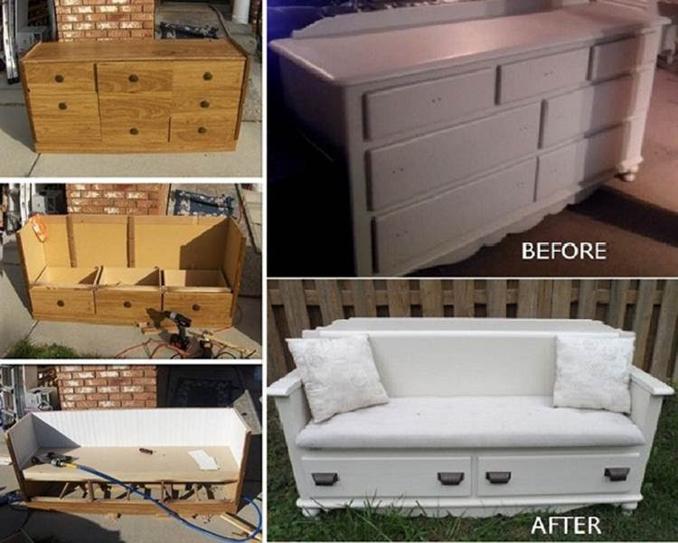 How To DIY Repurpose an Old Dresser into a Bench